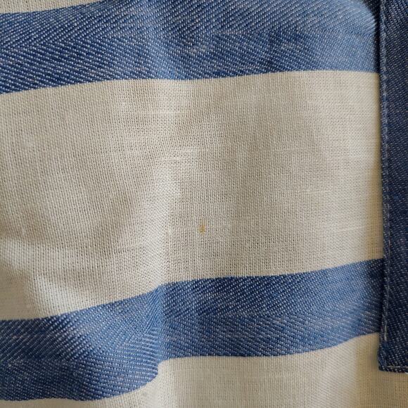 Vilagallo Size 44 Blue White Stripe Neon Wavy Color Sleeves Shirt Top Blouse - Picture 4 of 9